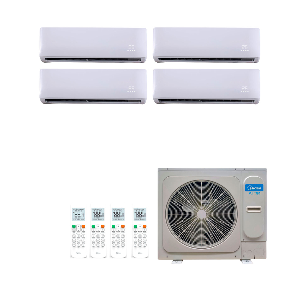 Ar Condicionado Multi Split/VRF Inverter Midea Atom 36.000 BTUs (3x 9000 HW + 1x 18000 HW ) Quente Frio - 220V