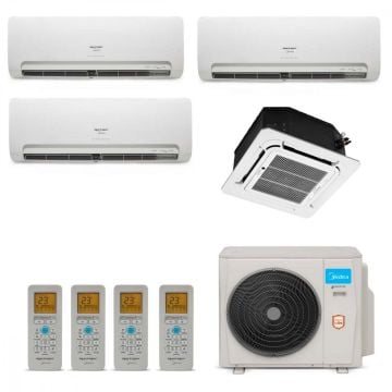 Ar Condicionado Multi Split Cassete Inverter Midea 42000 BTUs (2x 9000 + 2x 12000) Quente Frio 38MBPA42M5 - 220V