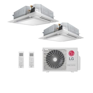 Ar Condicionado Multi Split Cassete Inverter LG 18000 BTUs (2x12000) Quente/Frio A2UW18GFAC.AWGZBRZ - 220V