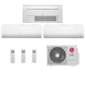 Ar Condicionado Multi Split Inverter LG 21000 BTUs (HW 2x9000 + K7 1V 12000) Quente Frio A3UW21GFAC.AWGZBRZ - 220V