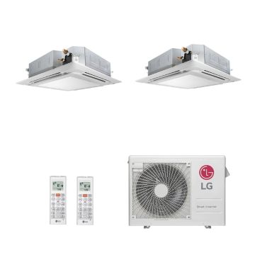 Ar Condicionado Multi Split Inverter LG 24000 BTUs (Cassete 4V 12000 + 18000) Quente Frio A3UW24GFA3.AWGZBRZ - 220V