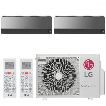 Ar Condicionado Multi Split Inverter LG ARTCOOL 18000 BTUs (2x 9000) Quente Frio A2UW18GFA2 - 220V