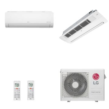 Ar Condicionado Multi Split Inverter LG SMART 24000 BTUs (12000 HW + 24000 Cassete) Quente Frio A3UW24GFA3.AWGZBRZ - 220V