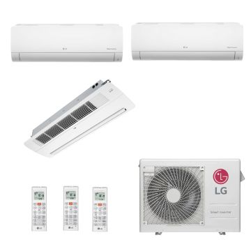 Ar Condicionado Multi Split Inverter LG SMART 24000 BTUs (2x 9000 HW + 1x18000 Cassete) Quente Frio A3UW24GFA3.AWGZBRZ - 220V