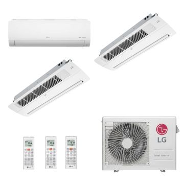 Ar Condicionado Multi Split Inverter LG SMART 24000 BTUs (9000 HW + 9000 Cassete + 12000 Cassete) Quente Frio A3UW24GFA3.AWGZBRZ - 220V