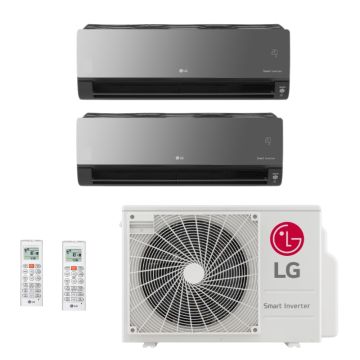 Ar Condicionado Multi Split Inverter LG Smart Artcool 18000 BTUs (7000 HW + 9000 HW) Quente/Frio A2UW18GFAC.AWGZBRZ - 220V