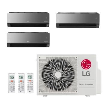 Ar Condicionado Multi Split Inverter LG Smart Artcool 18000 BTUs (2x7000 HW + 9000 HW) Quente/Frio A2UW18GFAC.AWGZBRZ - 220V