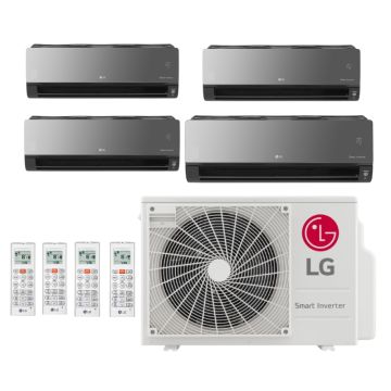 Ar Condicionado Multi Split Inverter LG Smart Artcool 30000 BTUs (3x9000 HW + 24000 HW) Quente/Frio A4UW30GFA2.AWGZBRZ - 220V