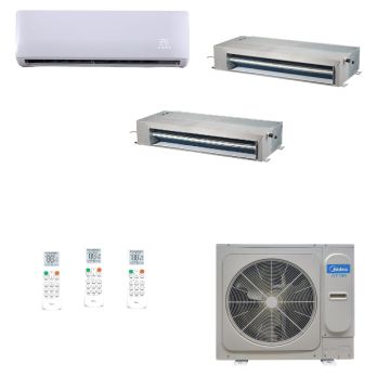 Ar Condicionado VRF/Multi Split Inverter Midea Atom 28.000 BTUs (1x 9000 HW + 2x Duto) Quente Frio - 220V