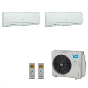 Ar Condicionado Multi Split Inverter Midea 18000 BTUs (1x 9000 + 1x 12000) Quente Frio 38MBBA18M5 - 220V