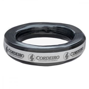 Cabo de Cobre Cordeiro 2x1,5mm 1KV 100 Metros Preto