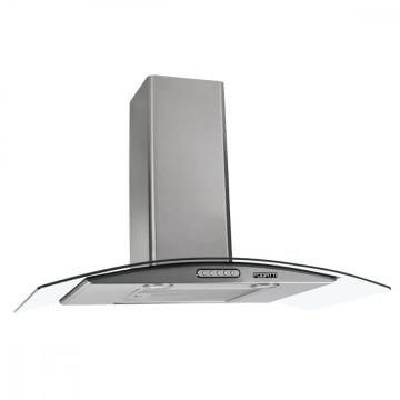 Coifa de Parede Fogatti Slim 90cm Vidro Curvo Inox - 220