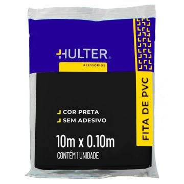 Fita PVC sem Adesivo Hulter 100X10m Preta HT110PA