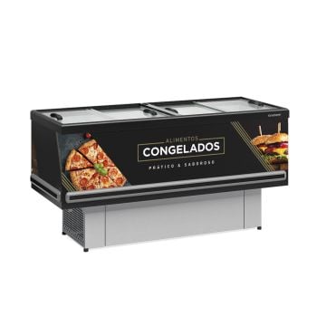 Ilha para Congelados Dupla Ação 520 Litros Gelopar Standart GESV-190 R PR - 220V