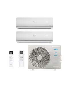 Ar Condicionado Bi Split Hi Wall Inverter Elgin Total Plus 18000 BTUs (12000+12000) Quente/Frio MTQE18C2CB - 220V