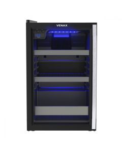 Cervejeira Porta Invertida Venax 82 Litros Blue Light Preto Fosco EXPVQBL100 - 110V