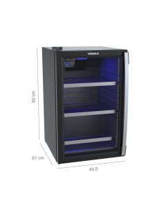 Cervejeira Porta Invertida Venax 82 Litros Blue Light Preto Fosco EXPVQBL100 - 220V