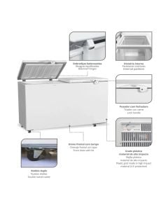 Freezer Horizontal 2 Portas Fricon Dupla Ação 411 Litros HCED411 - 220V