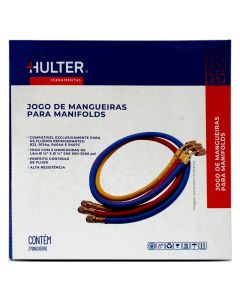 Jogo de Mangueiras para Manifold Hulter 1/4"x1/4" 1,50m HT5010PF