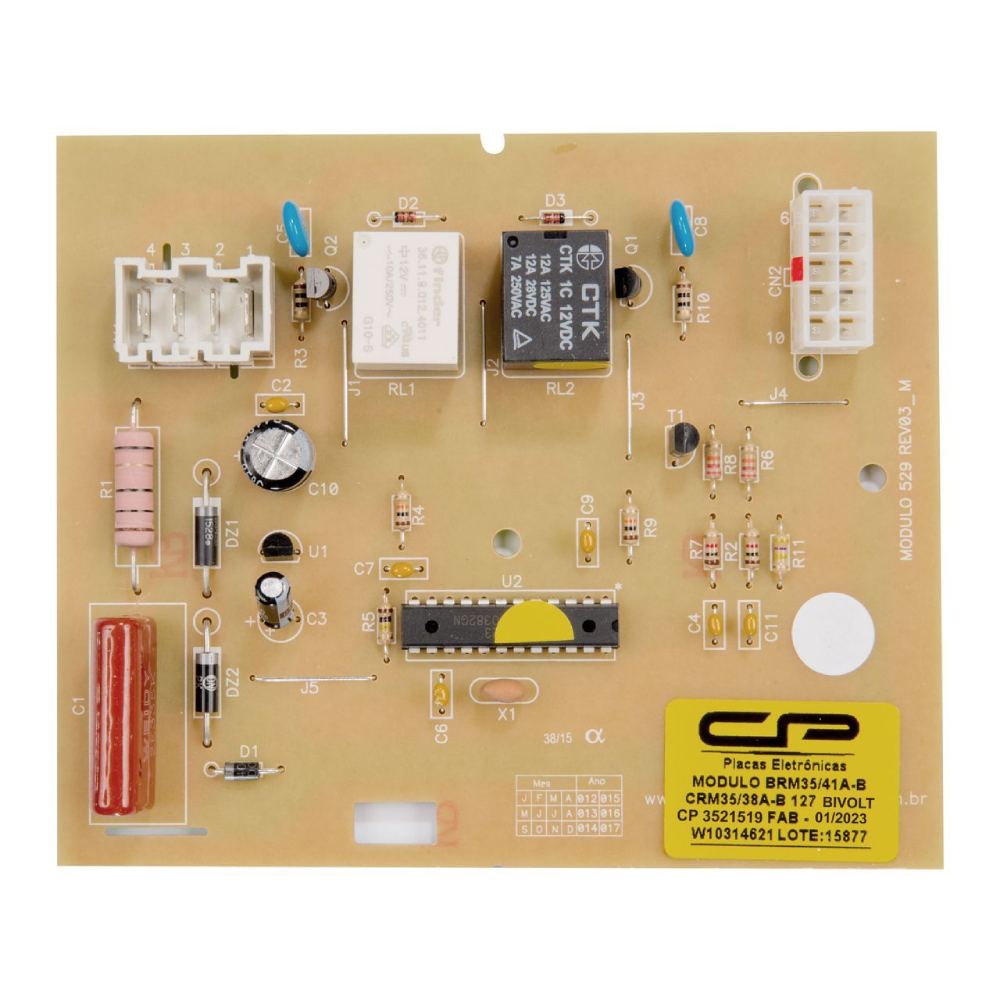 Módulo Eletrônico Compatível Refrigerador _M35 / _M41 / _U49 / CRM35 / CRM38 3521519 - Bivolt